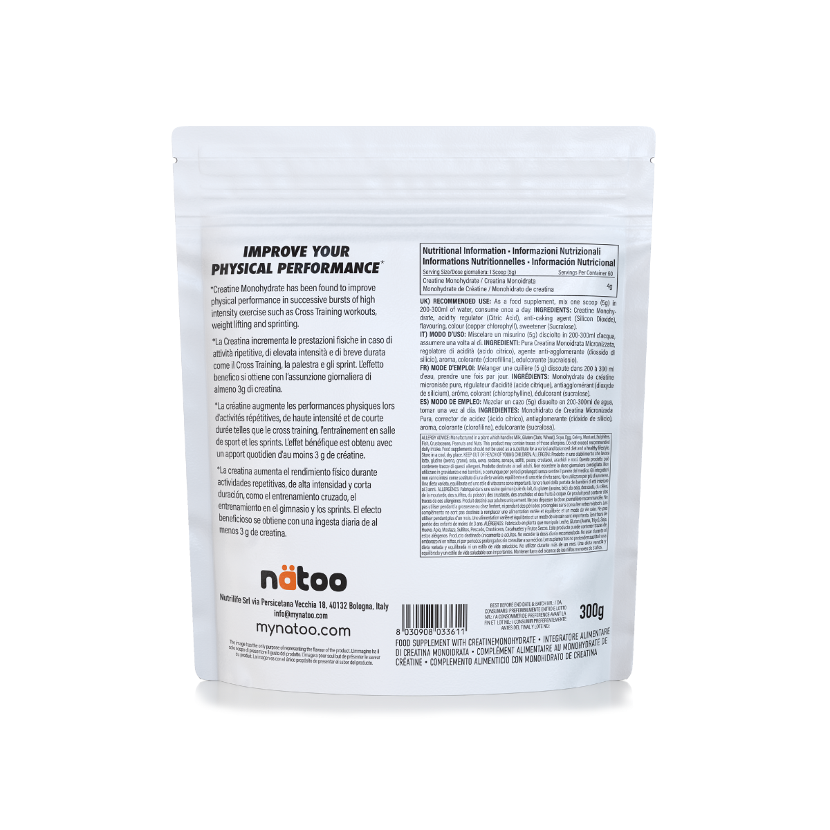 Creatina monoidrato aromatizzata