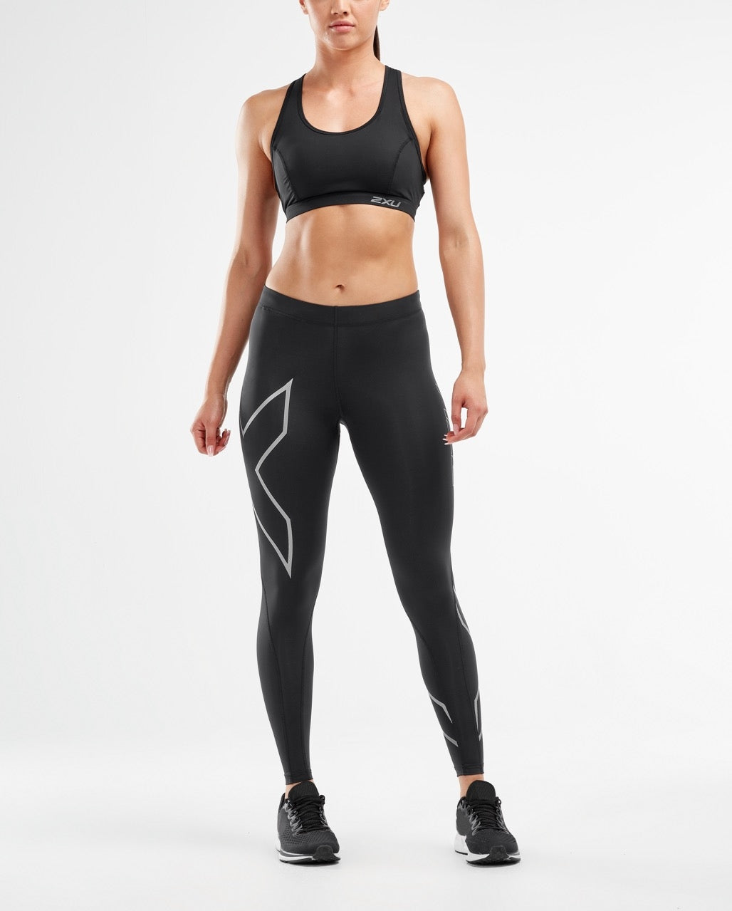 COMPRESSION TIGHTS WOMAN - BLACK/SILVER