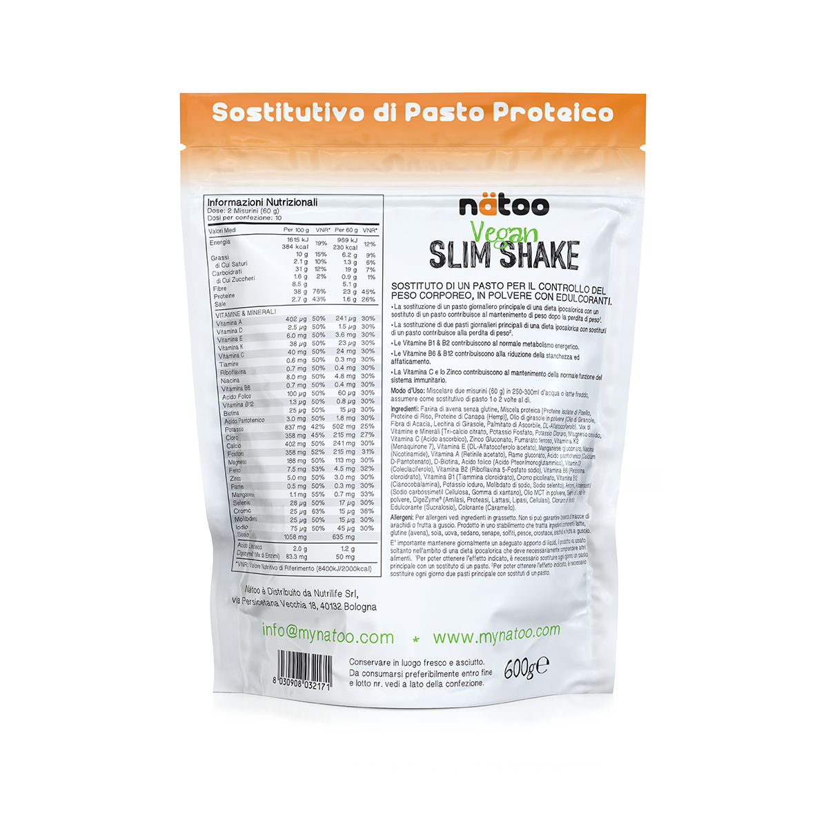 Slim Shake Sostitutivo di Pasto Proteico - 600gr